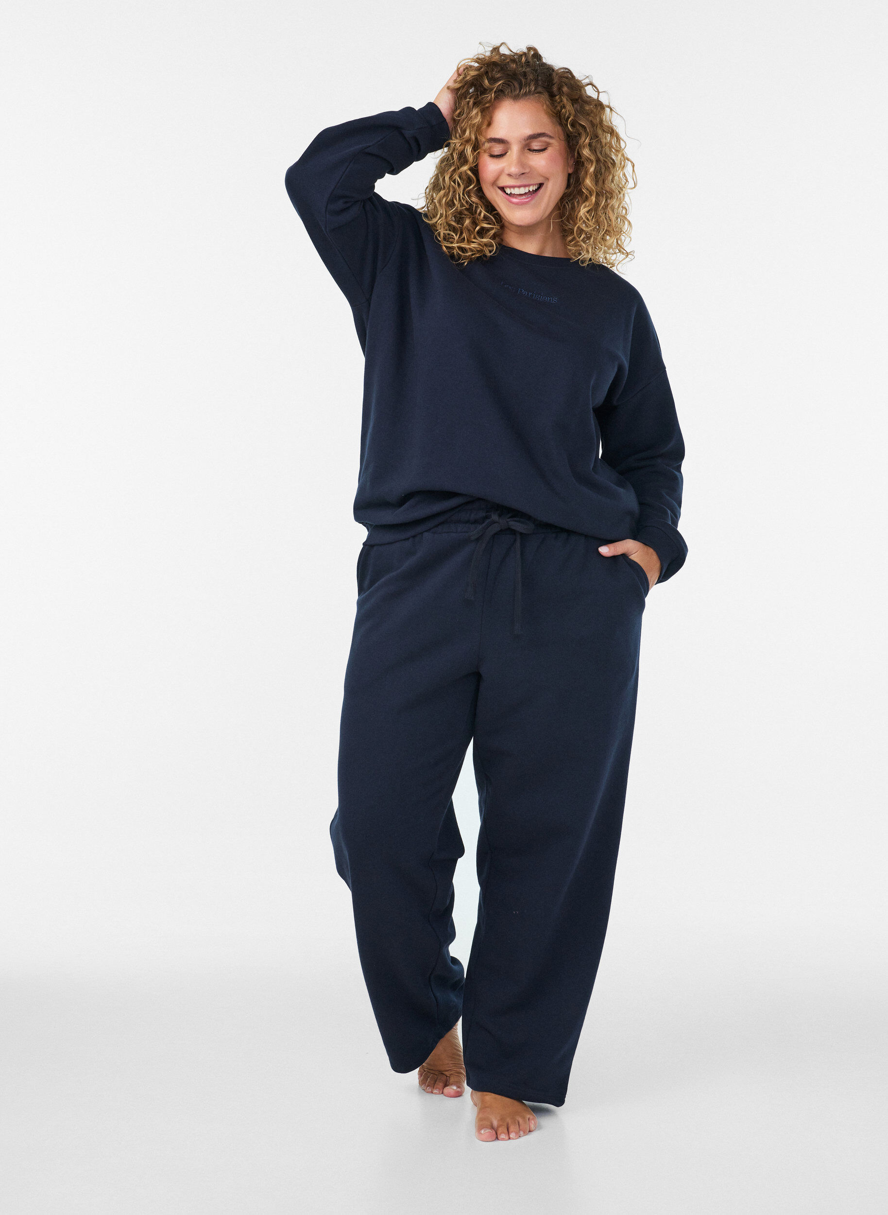 ZizziMjukisbyxor med fickor, Bl&aring;, Model image number 0
