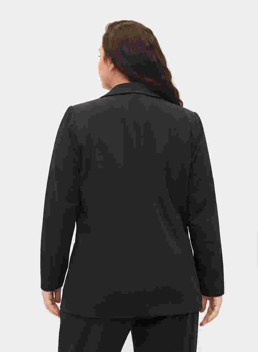 Klassisk blazer med fickor, Black, Model image number 1