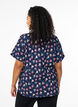 Kort&auml;rmad blus med struktur, Bl&aring;, Model image number 2