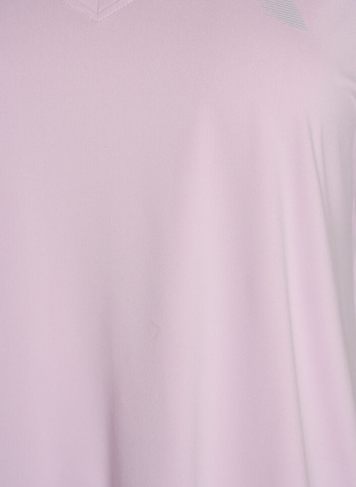 Tr&auml;nings t-shirt med v-ringning och l&ouml;s passform, Lila, Packshot image number 2