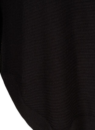 Stickad tröja med rund halsringning, Black, Packshot image number 3