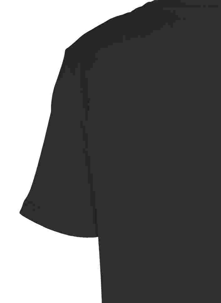 Ribbad t-shirt i bomull, Black, Packshot image number 3