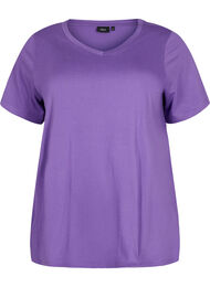 A-linjeskuren t-shirt med korta ärmar, Deep Lavender