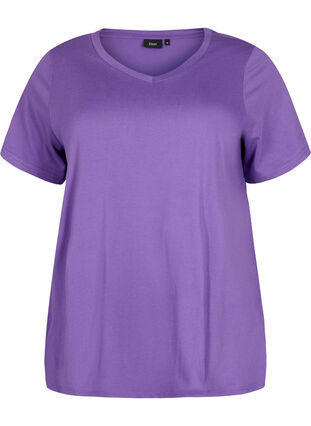 A-linjeskuren t-shirt med korta ärmar, Deep Lavender, Packshot image number 0