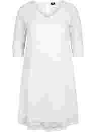 Spetsklänning med 3/4-ärmar, White