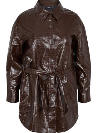 Skjortjacka i läderimitation, Molé, Packshot image number 0