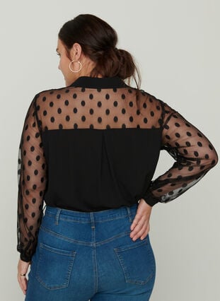 Skjorta med mesh, Black, Model image number 2