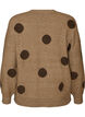 Stickad blus med prickigt m&ouml;nster, Brun, Packshot image number 1