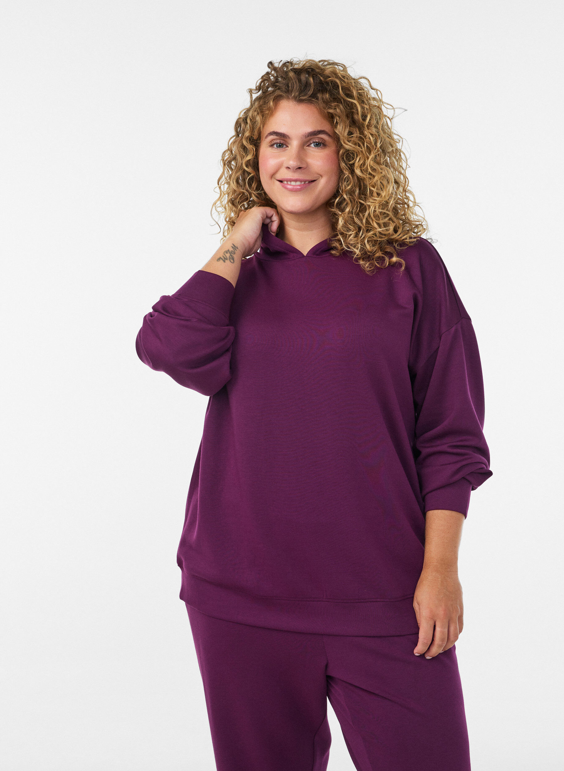 Huvtr&ouml;ja i jersey, Lila, Model