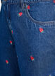Jeansshorts med broderade jordgubbar, Bl&aring;, Packshot image number 2