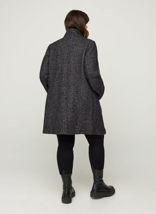 Jacka med ull och blixtlås, Dark Grey Mel., Model image number 1