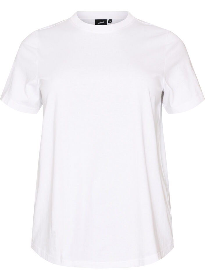 T-shirt i bomull med tryck, Vit, Packshot image number 0