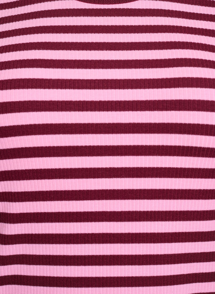 Knälång t-shirtklänning i ribbad jersey, Mörk Bordeaux, Packshot image number 2