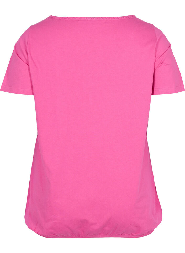 T-shirt i bomull med korta &auml;rmar, Raspberry Rose, Packshot image number 1