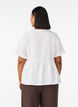 Blus i linne och viskos med v-ringning och kn&auml;ppning, Vit, Model image number 2