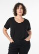Enf&auml;rgad t-shirt i bomull, Svart, Model image number 0