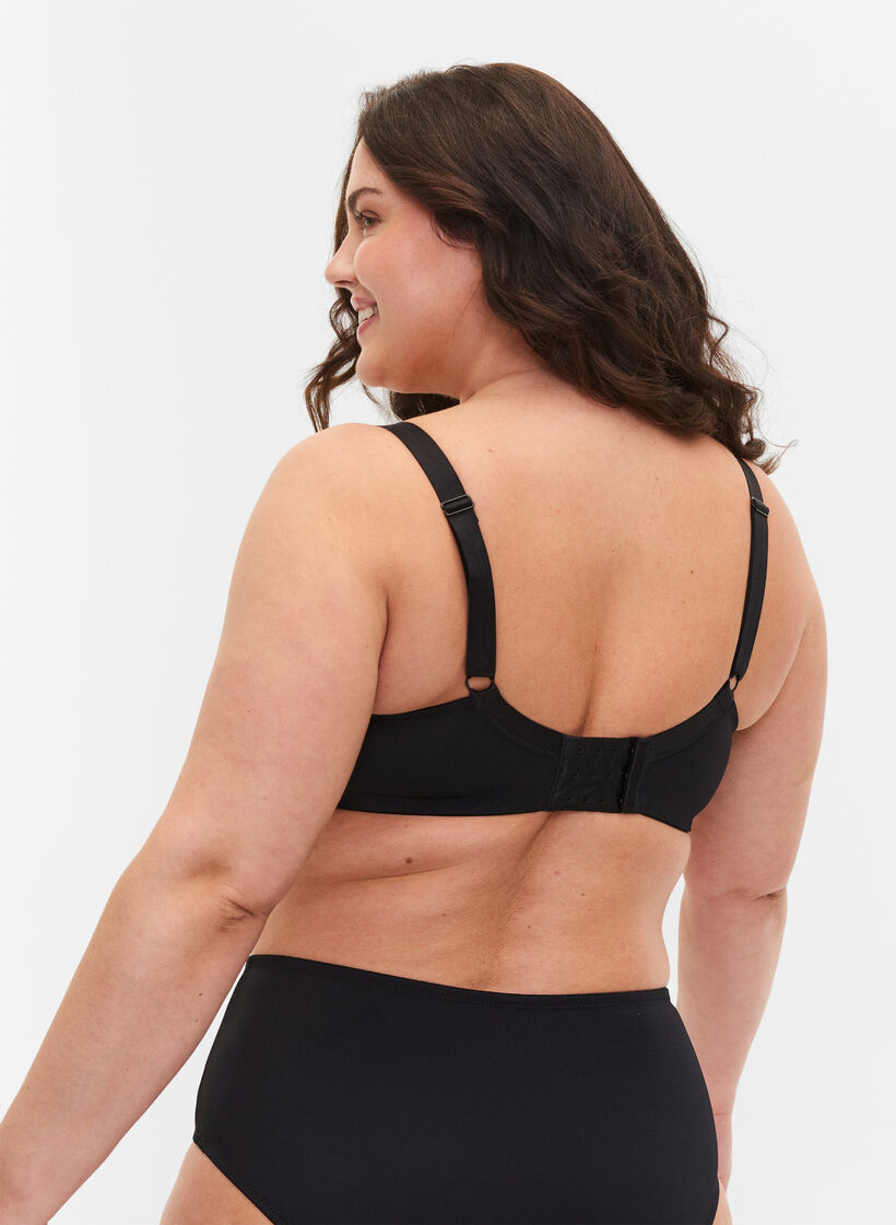 Balconette bh med bygel och spets, Black, Model image number 1