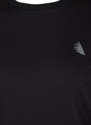 Sweatshirt med printdetaljer på ärmarna, Black, Packshot image number 2