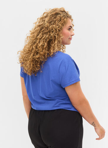 T-shirt i bomull med korta ärmar, Dazzling Blue SUNNY, Model image number 1