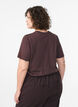 Enkel t-shirt i bomull med rund halsringning, Brun, Model image number 2