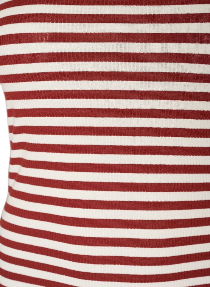Randigt linne med ribbstruktur, R&ouml;d, Packshot image number 2