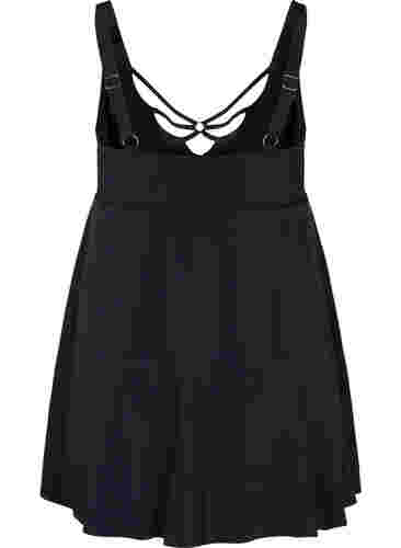 Badklänning med snördetaljer, Black, Packshot image number 1