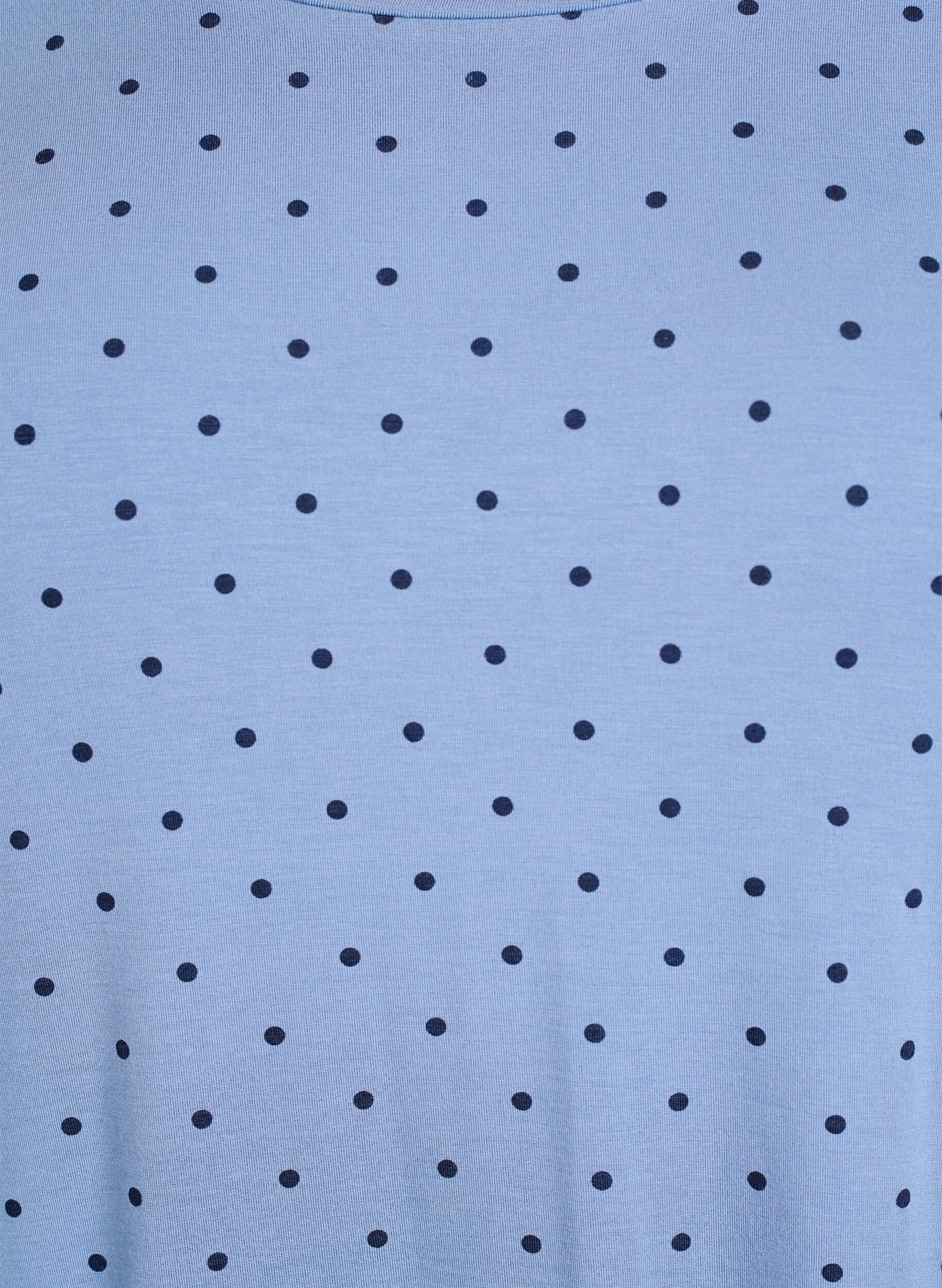 Zizzi Nattblus i modal med l&aring;nga &auml;rmar, Bl&aring;, Packshot image number 2