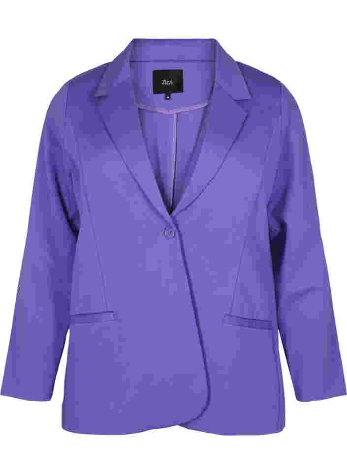 Enkel blazer med knapp, Ultra Violet, Packshot image number 0