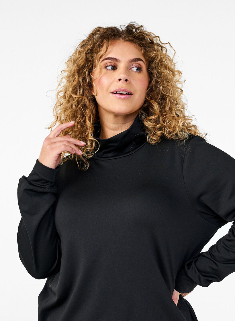 Träningslinne med hög halsringning, Black, Model image number 2