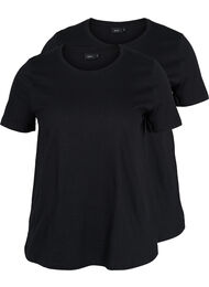 2-pack t-shirt i bomull, Black/Black