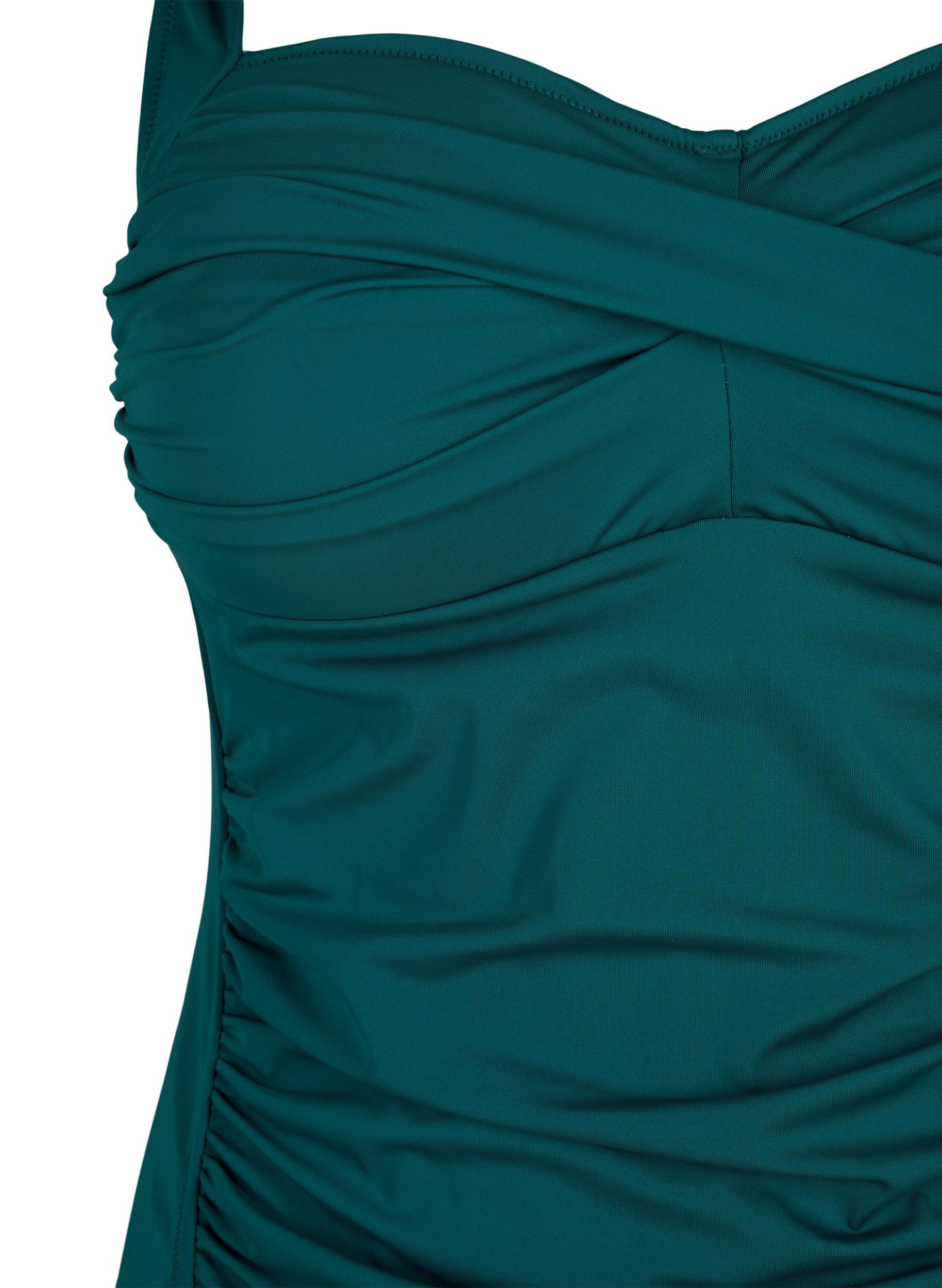 Zizzi Tankini med drapering, Gr&ouml;n, Packshot image number 2