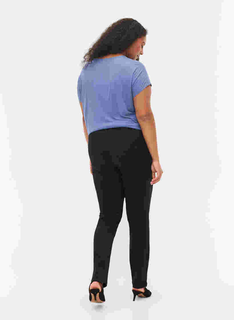 Slim fit Emily jeans med normalhög midja, Black, Model image number 2