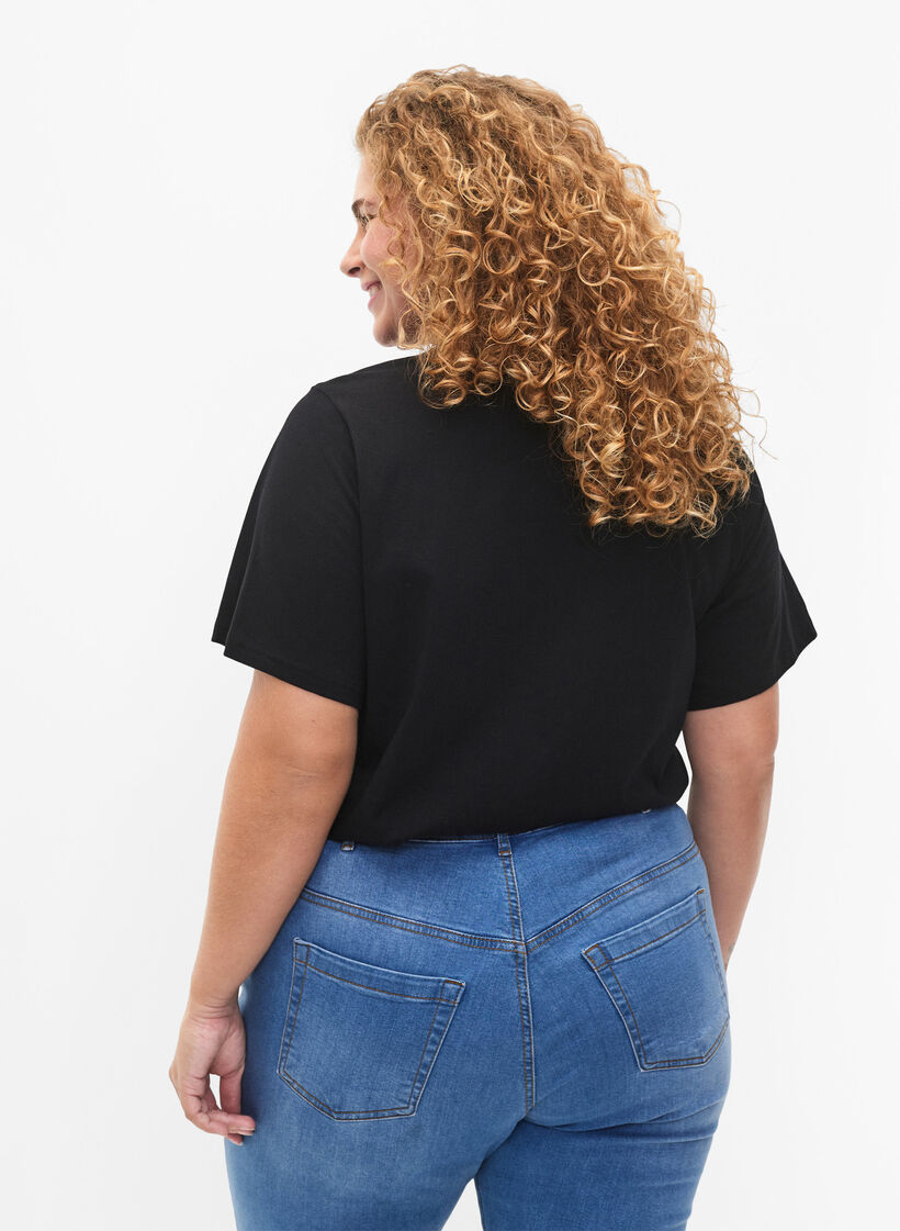 T-shirt i ekologisk bomull med text, Black &Eacute;TOILE, Model image number 1