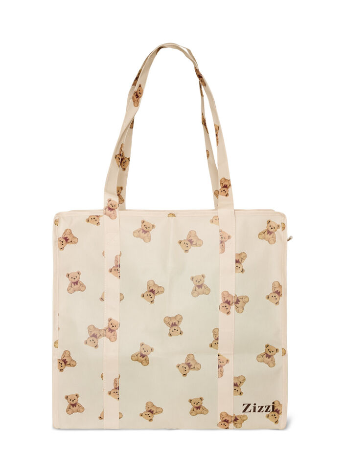 Shoppingv&auml;ska med dragkedja, Beige, Packshot image number 0