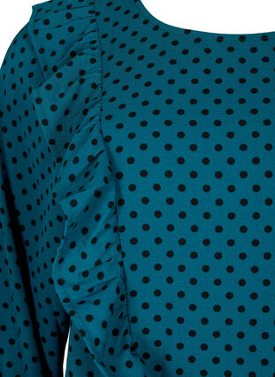 Långärmad blus med volanger, Shaded Spruce Dot, Packshot image number 2