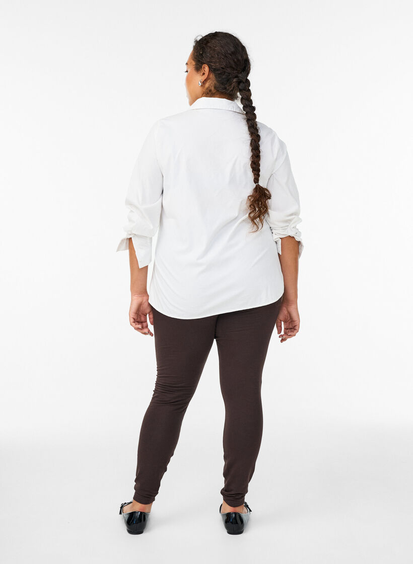 Leggings i bomull med foder, Brun, Model image number 2