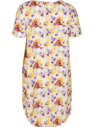 Kortärmad klänning med blommönster, Flower AOP, Packshot image number 1