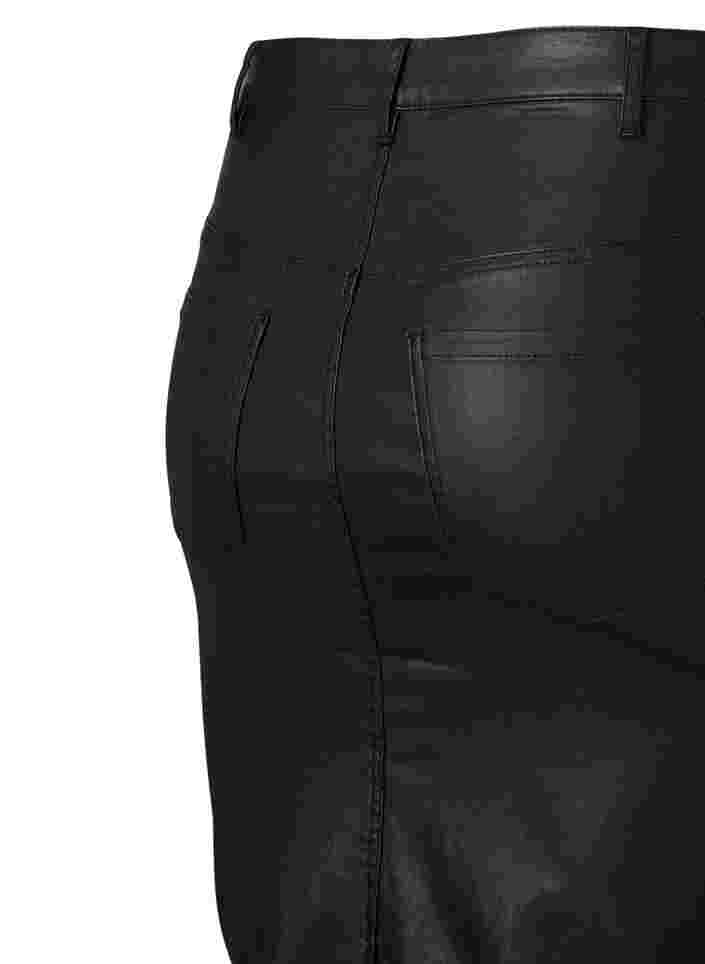 Coated kjol med slits, Black, Packshot image number 2