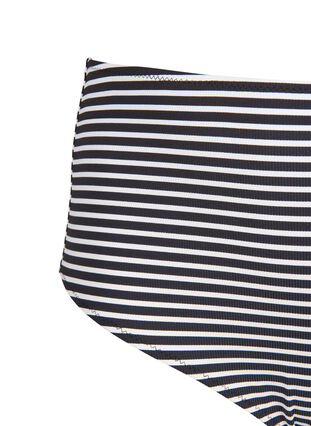 Randig bikinitrosa med hög midja, Navy Striped, Packshot image number 2