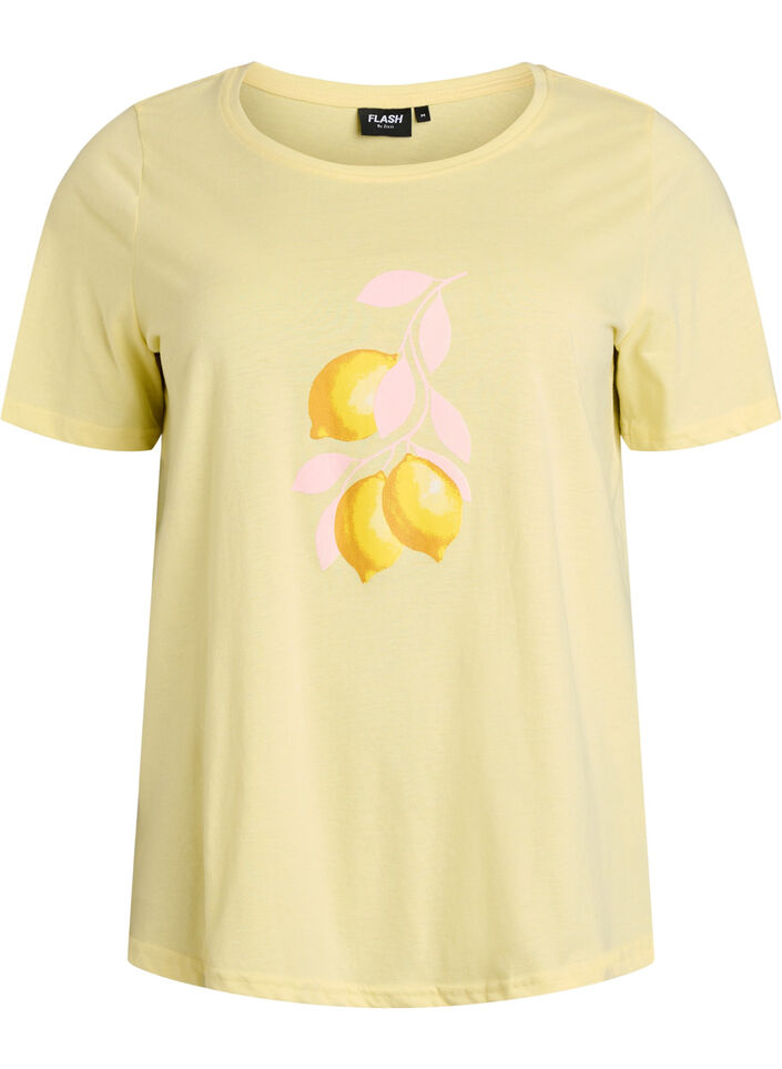T-shirt med tryck, Gul, Packshot image number 0