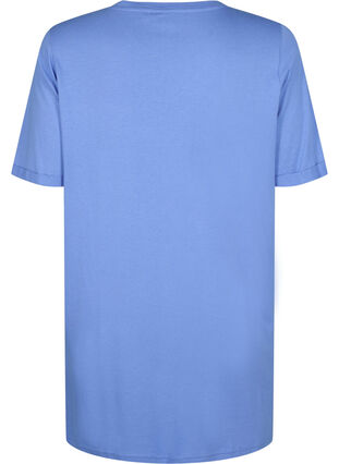 Enfärgad oversize t-shirt med v-hals, Marina, Packshot image number 1