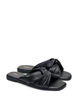 Platta sandaler med korsade satinremmar, Svart, Packshot image number 2