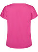 Tr&auml;nings t-shirt med v-ringning och l&ouml;s passform, Rosa, Packshot image number 1