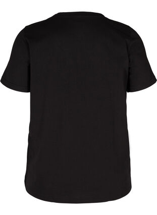 T-shirt i bomull med tryck på bröstet, Black GOLD IS THE, Packshot image number 1