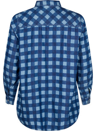Bomullsskjorta i paisleymönster, Blue Check, Packshot image number 1