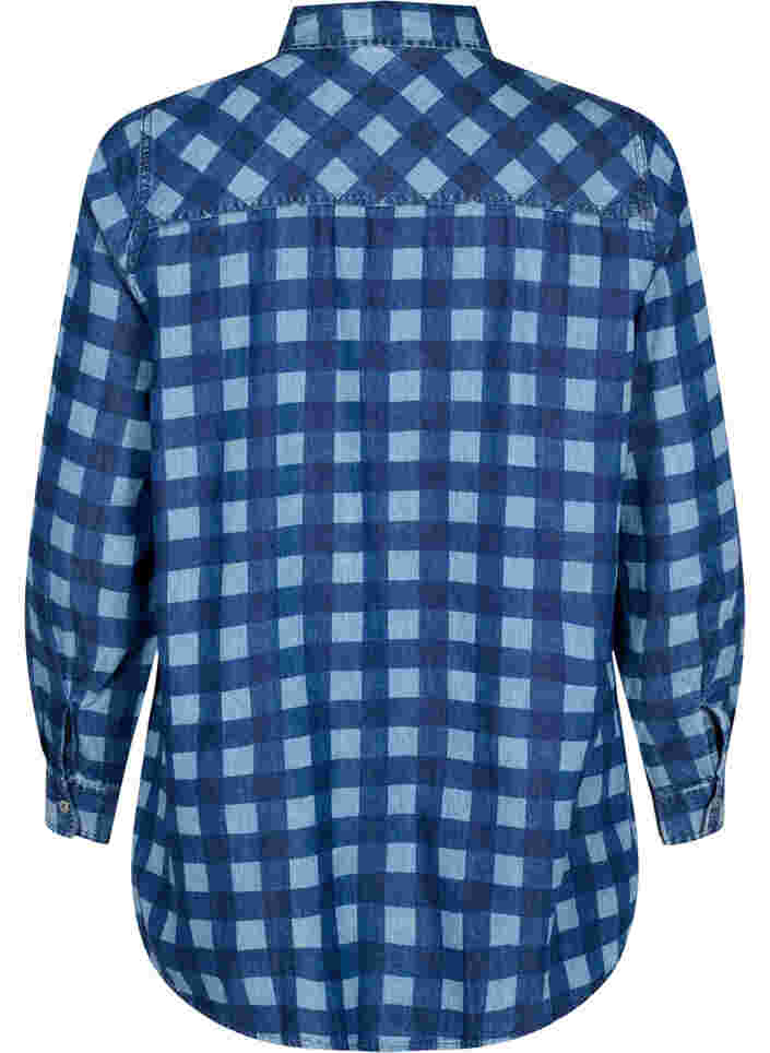 Rutig bomullsskjorta, Blue Check, Packshot image number 1