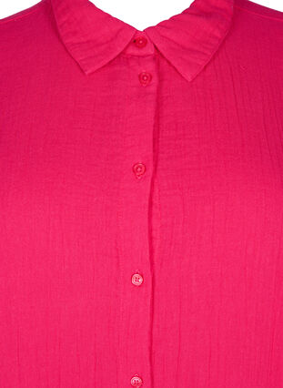 Skjorta med krage av bomullsmuslin, Bright Rose, Packshot image number 2