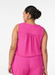 &Auml;rml&ouml;s topp med rynkdetaljer, Rosa, Model image number 2