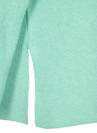 Melerad tröja med slits i sidan, Cabbage/White, Packshot image number 3
