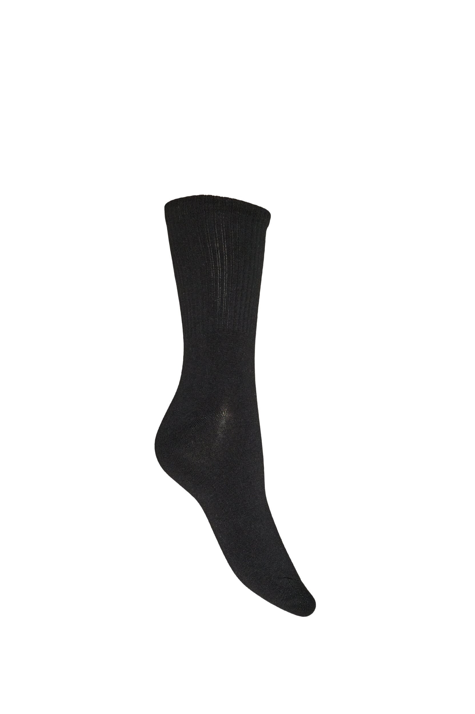 ZizziRibbad strumpa i bomull, Svart, Packshot image number 1